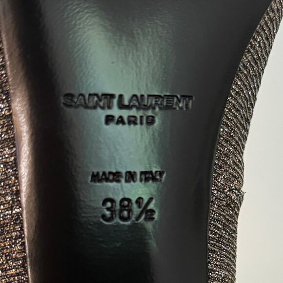Saint Laurent Metallic Babies Double Ankle Strap Heel 38.5 - Picture 5 of 13